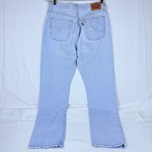 Levi's 501 Button Fly Lightwash Blue Jeans Straight Leg Women's 28x30
